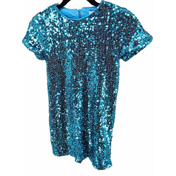 Faeriestyle Dazzling Blue Sequin Knee-Length Dress For Girls 12Y - Picture 1 of 2